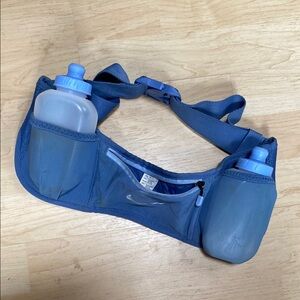 Blue Hydration Belt with Bottles